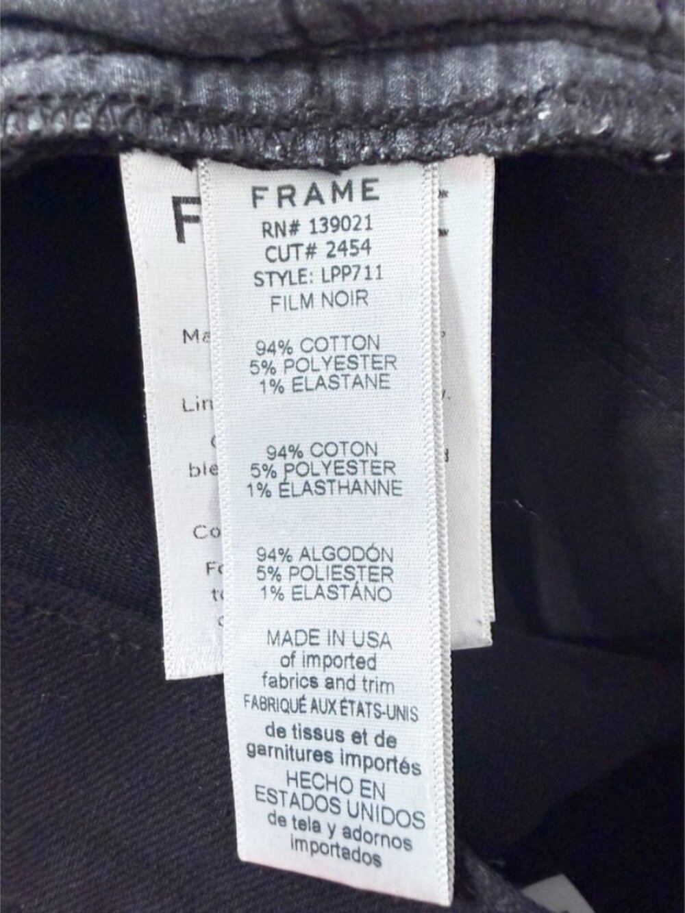 The Frame Le Palazzo High Rise Wide Leg Darkest Black (Film Noir) Jeans 27 - Picture 7 of 11